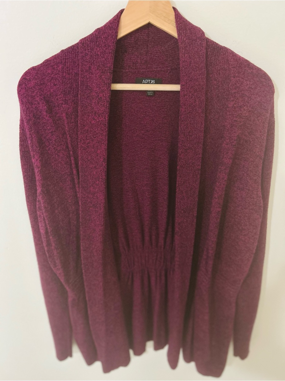 Apt 9 Deep Wine Plum Purple Marled Knit Cardigan Sweater PXL